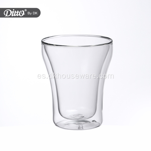 Vaso de jugo de vidrio doble reutilizable ecológico